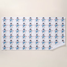 Snowman Winter Beach Handtuch