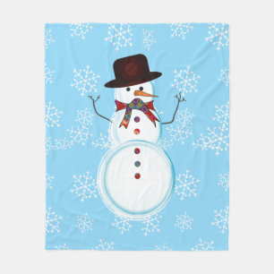 Snowman Winter / Christmas Fleece Blanket