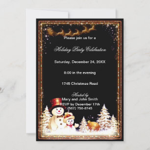 Snowman Winter Christmas Party Invitation