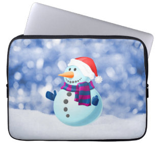 Snowman Winter Frohe Weihnachtsschnee Laptopschutzhülle