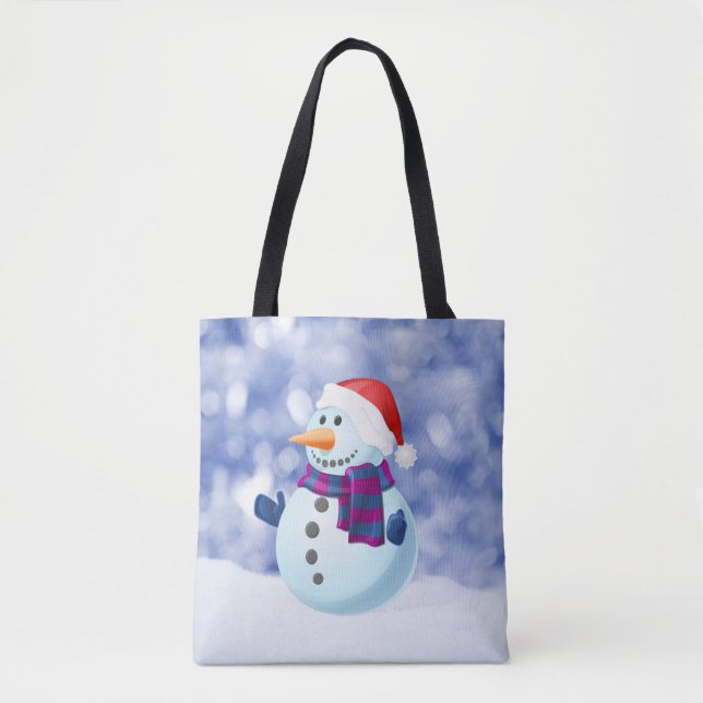 Snowman Winter Frohe Weihnachtsschnee Tasche (Vorderseite)