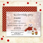 Snowman Winter Girl Geburtstagsparty Einladung<br><div class="desc">Eine niedliche Wintergeburtstagsfeier mit einem Schneemann mit (optional) Kuchen. Sie können diese Einladung auch für ein Weihnachtsfest mit Kindern nutzen.</div>