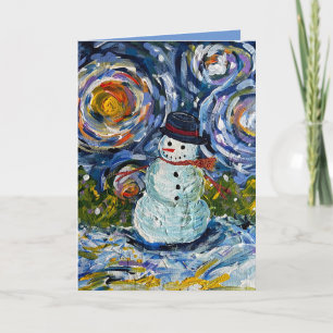 Snowman Winter Grußkarte Karte