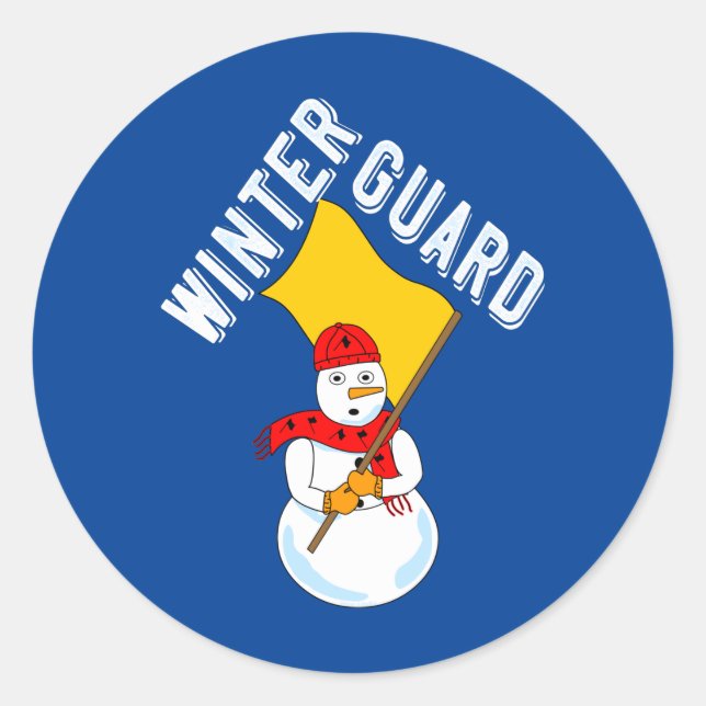 Snowman Winter Guard Classic Round Sticker (Vorderseite)