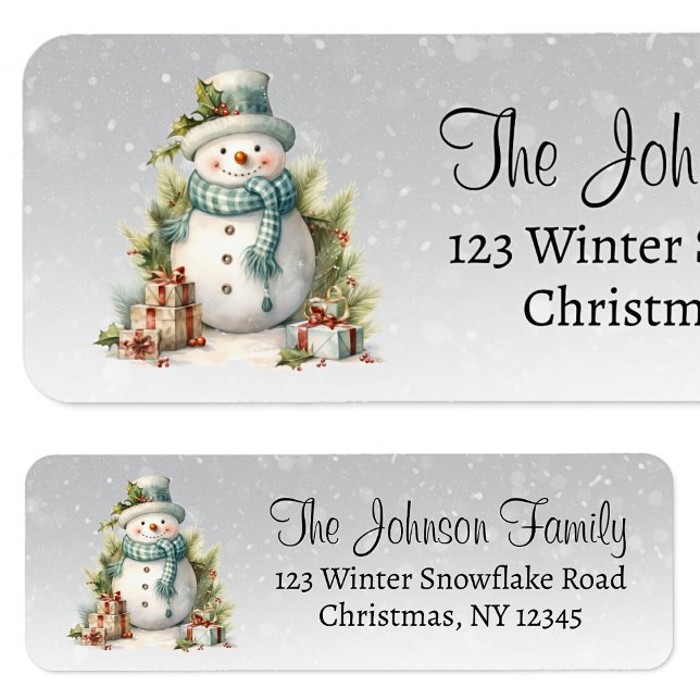 Snowman Winter Holiday Christmas Return Address (Von Creator hochgeladen)