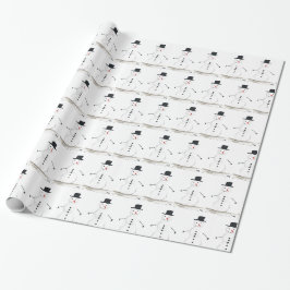 Snowman Winter Holiday Xmas Geschenk Retro Vintag Geschenkpapier