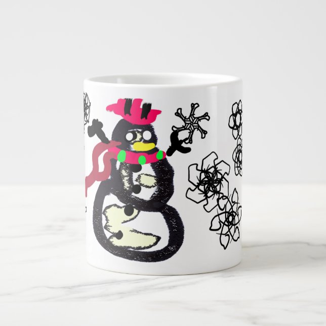 Snowman winter  Jumbo-Tasse (Vorderseite)