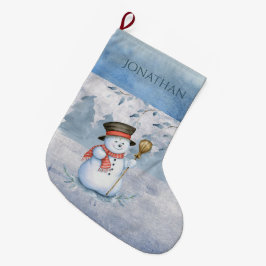 Snowman Winter Merry Typografie Weihnachten Großer Weihnachtsstrumpf