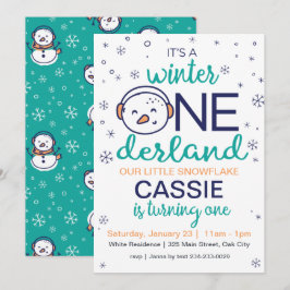 Snowman Winter ONEderland Einladung
