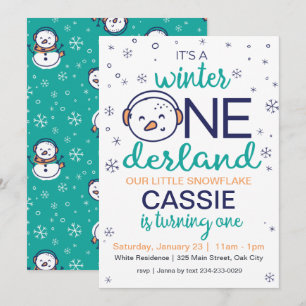 Snowman Winter ONEderland Invitation