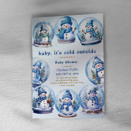Snowman Winter Theme Baby Boy Dusche Einladung
