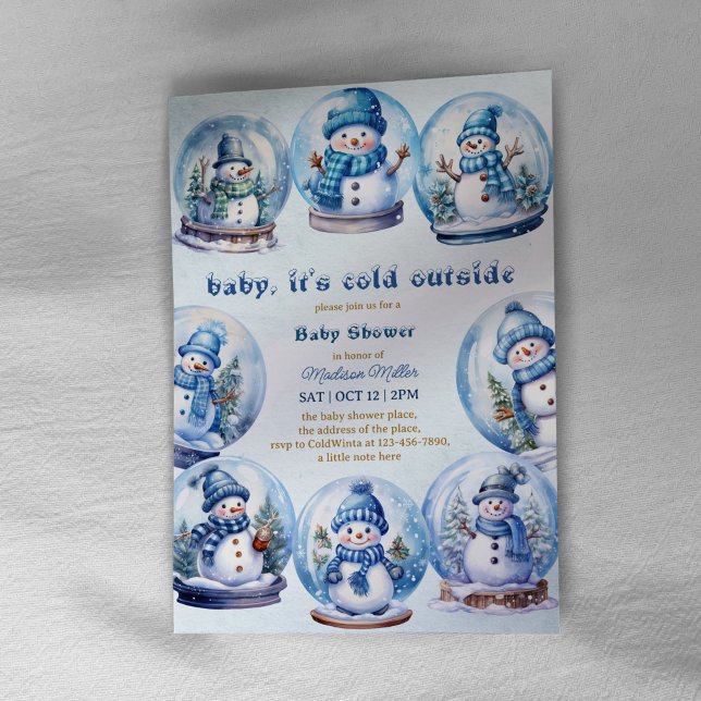 Snowman Winter Theme Baby Boy Dusche Einladung (Von Creator hochgeladen)