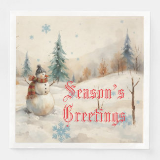 Snowman Winter-Themed Serviette