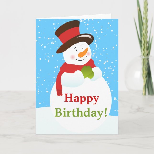 Snowman Winter Wonderland Carte de voeux d'anniver (Devant)