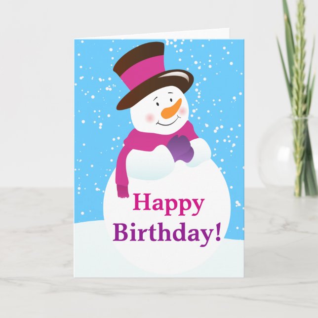 Snowman Winter Wonderland Carte de voeux d'anniver (Devant)