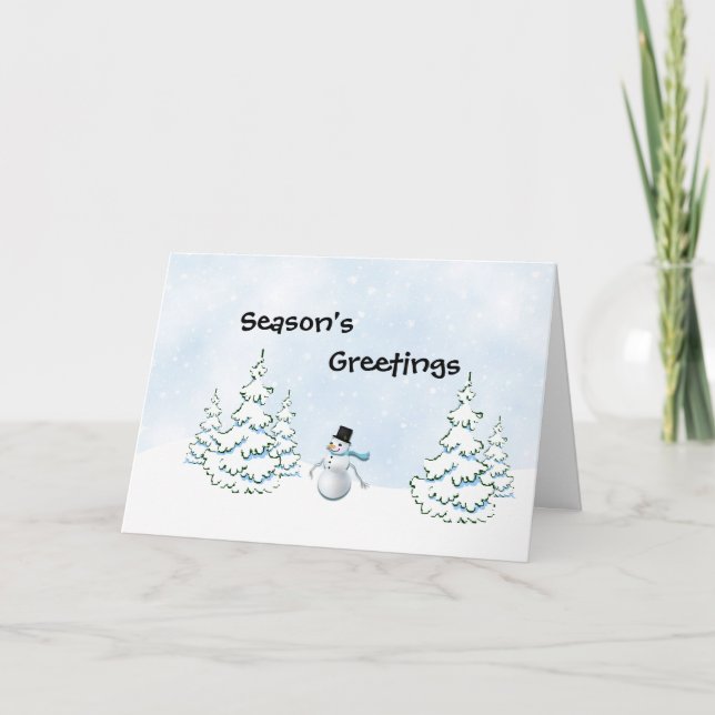 Snowman Winter Wonderland Carte de voeux pour la s (Devant)