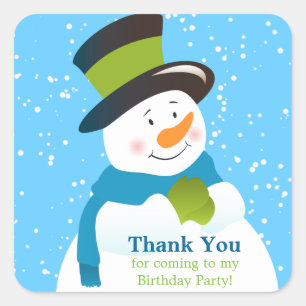 Snowman Winter Wonderland Girl Danke Sticker