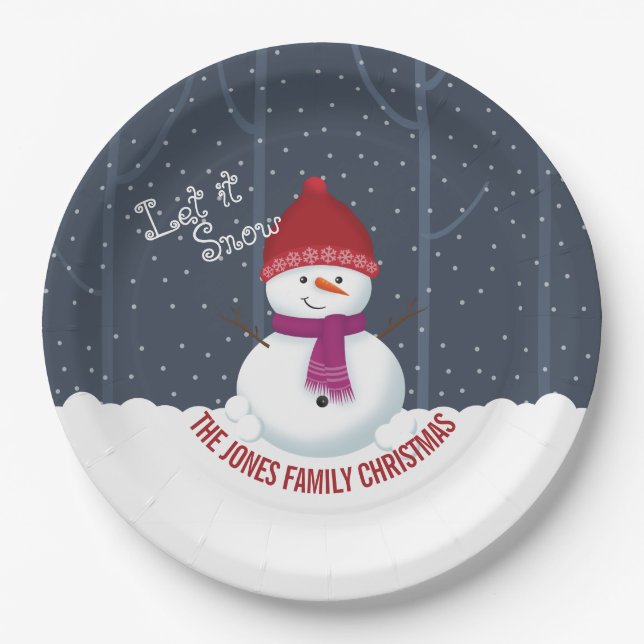 Snowman Winter Wonderland Pappteller (Vorderseite)