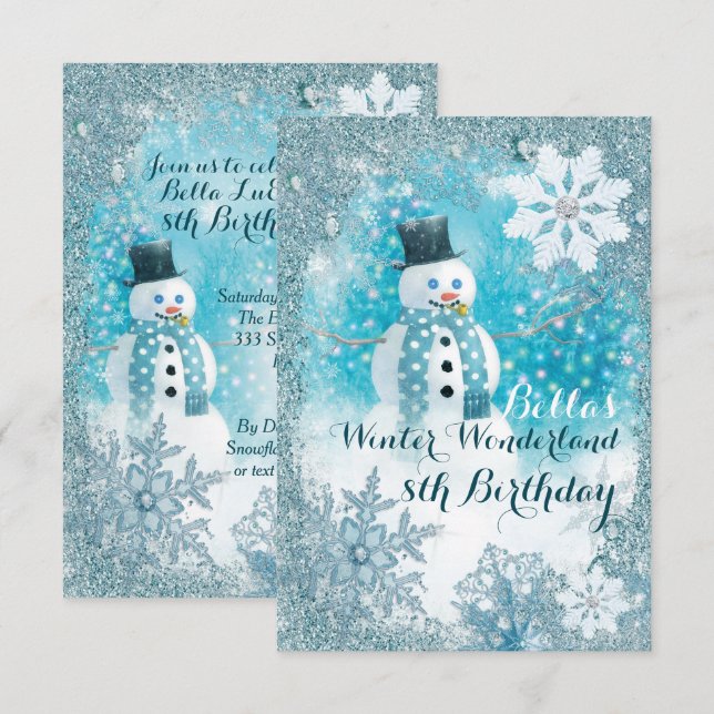 Snowman Winter Wonderland Party Einladungen (Vorne/Hinten)