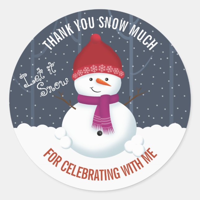 Snowman Winter Wonderland Runder Aufkleber (Vorderseite)
