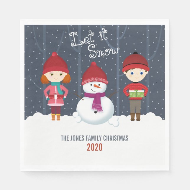 Snowman Winter Wonderland Serviette (Vorderseite)