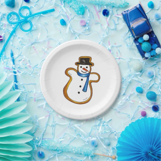 Snowman Winter Zucker Cookie Weihnachten Hanukkah Pappteller (Party)