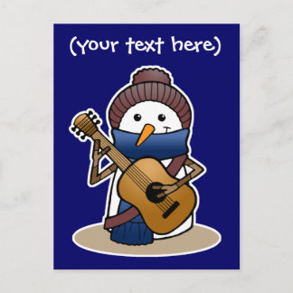 Snowman with Guitar Postkarte