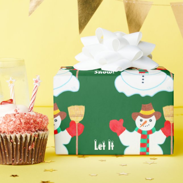 Snowman With Text Geschenkpapier (Geburtstagsparty)