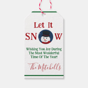Snowman Wonderful Time Year PERSONALIZE Name Geschenkanhänger