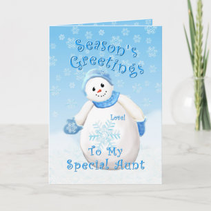 Snowman Wonderland pour la carte de Noël tante