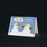 Snowman Working Out Logs Grußkarte Feiertagskarte<br><div class="desc">Grußkarte Weihnachten Weihnachten Weihnachtsmann Schneemann Snowmen Sonniger Winterurlaub</div>