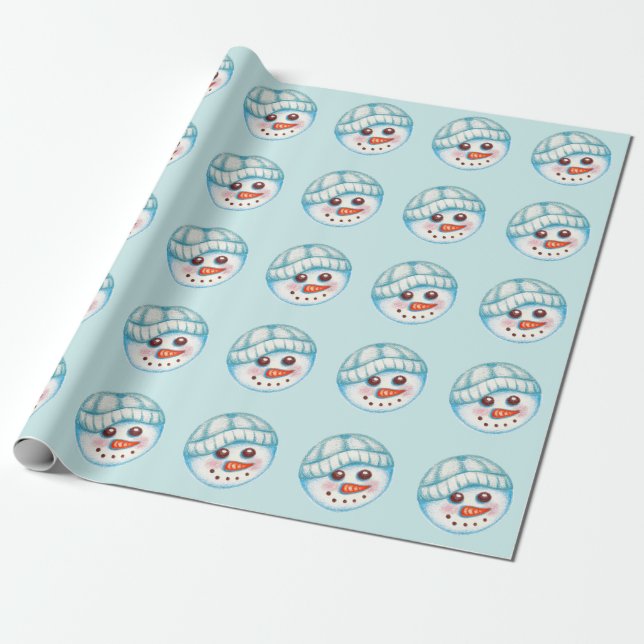 Snowman Wrapping Paper Geschenkpapier (Ungerollt)