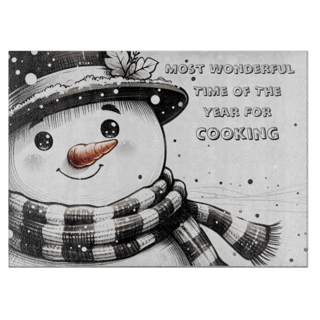 Snowman wunderbare Zeit für Kochen Schneidebrett (Vorderseite)