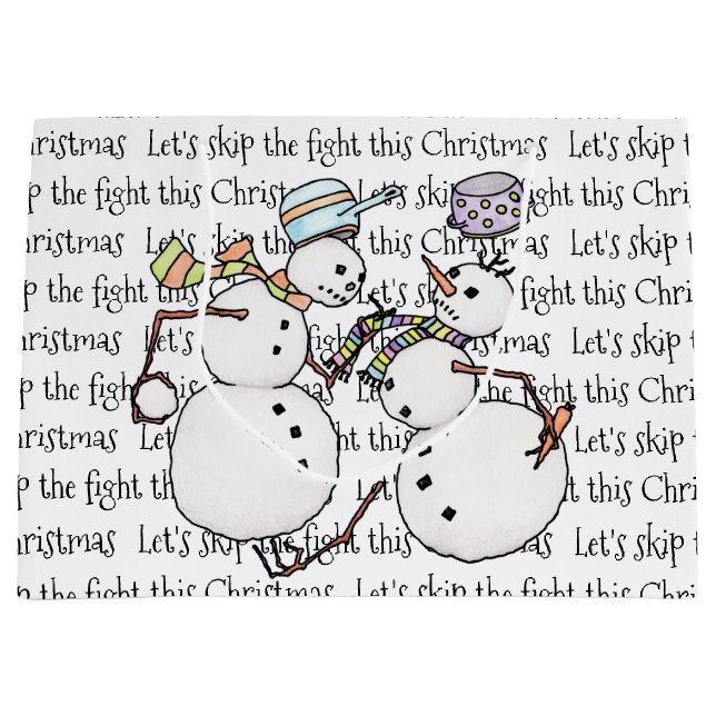 Snowmannkampf Große Geschenktüte (Vorderseite)