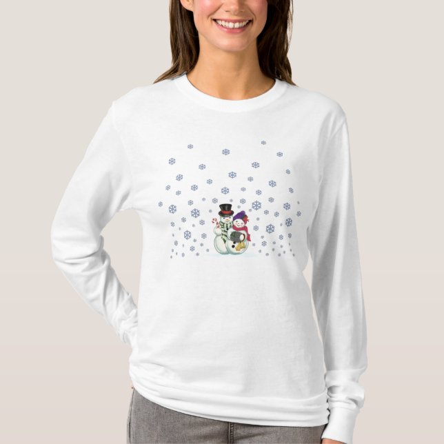Snowmanpaar-Shirt T-Shirt (Vorderseite)