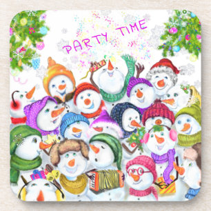 Snowmans Frohe Weihnachts-Untersetzer-Geschenk Getränkeuntersetzer