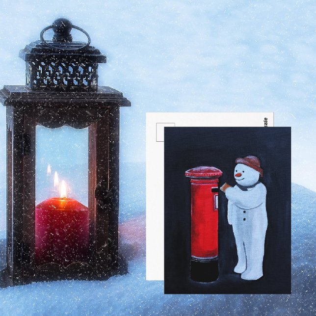 Snowman's Letter to Santa Painting by Alfred Fox Postkarte (Von Creator hochgeladen)