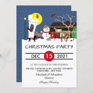 Snowman's Party Happy Holidays Invitation