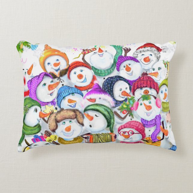 Snowmans Weihnachts Akzent Kissen Geschenk (Vorderseite)