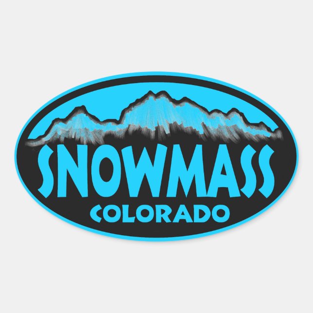 Snowmass Colorado bleu ovale autocollants (Devant)