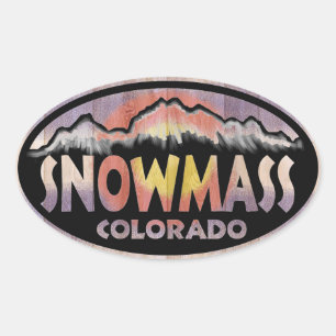 Snowmass Colorado drapeau oval autocollants
