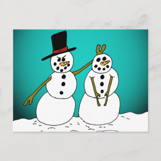 Snowmen1 Postkarte