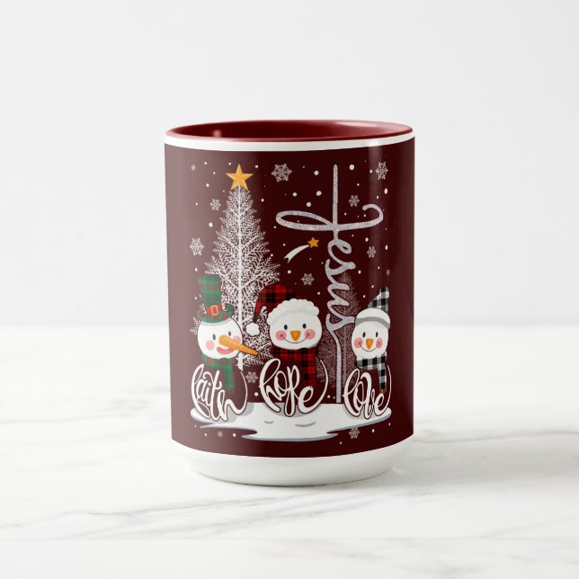 Snowmen and Tree of Light with the Name of Jesus Tasse (Zentrum)