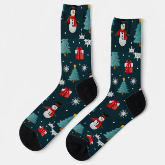 Snowmen Christmas Trees Unisex Crew Sock Socken