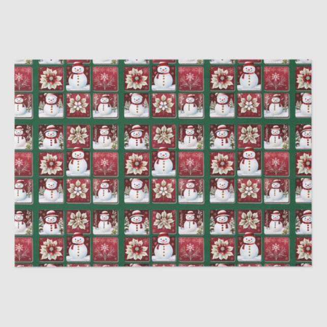 Snowmen Collage Seidenpapier (Vorderseite)