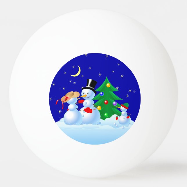 Snowmen Dancing Tischtennisball (Rückseite)