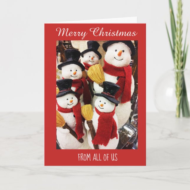 Snowmen De Nous Tous Joyeux Noël Carte (Devant)