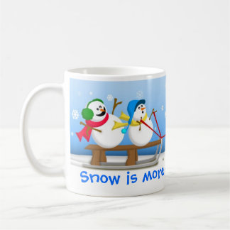 Snowmen, die Tasse Sledding sind