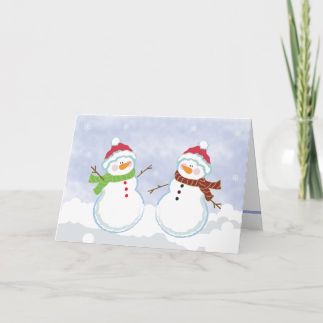 SNOWMEN Fêtes d'hiver Carte de voeux Noël (Devant)