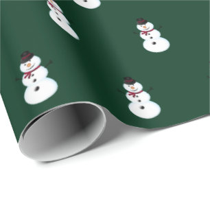 Snowmen Grüne Weihnachten  Geschenkpapier